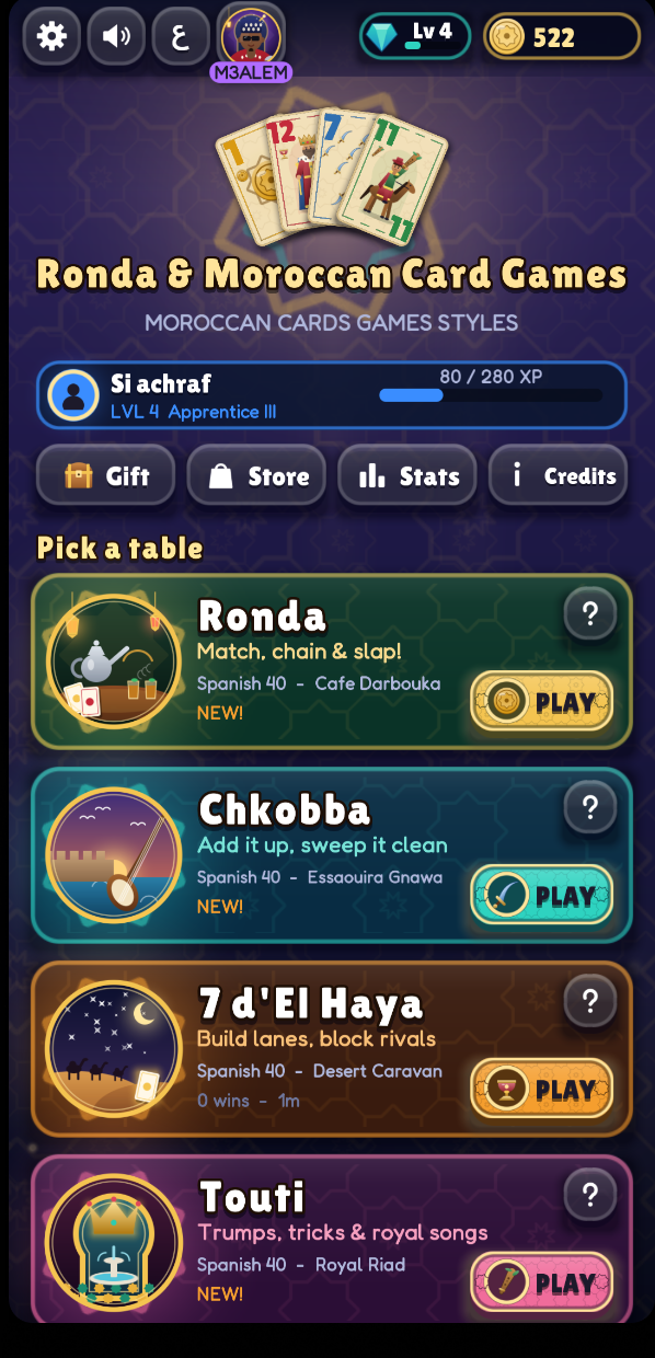 Ronda Table Selection