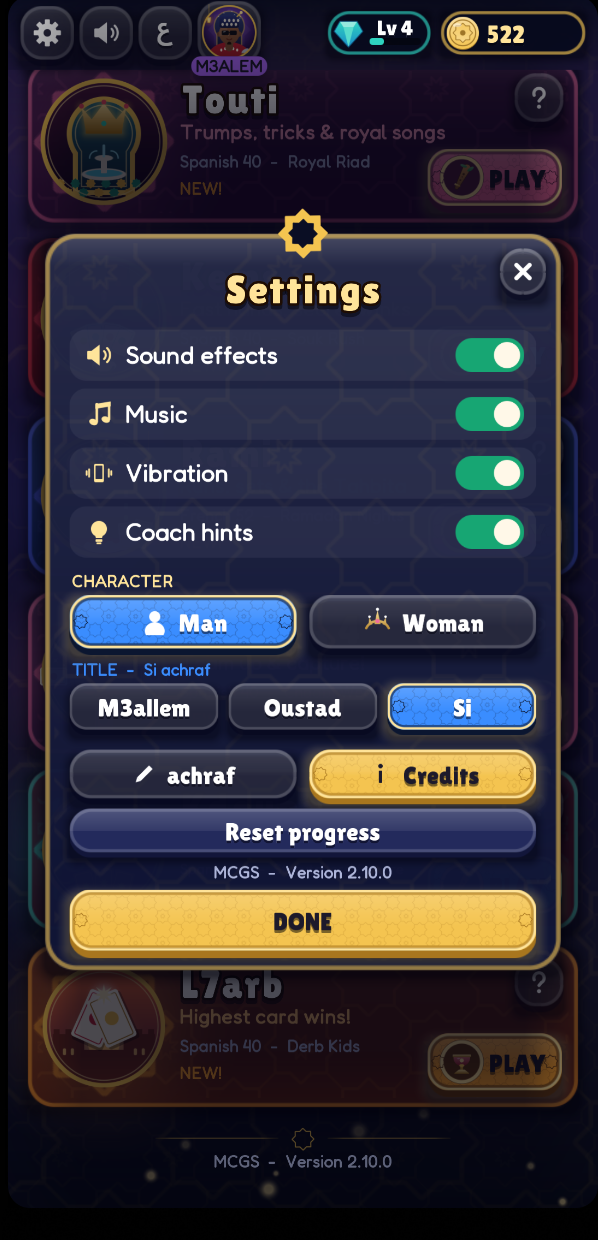 Ronda Settings & Reset